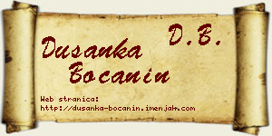 Dušanka Boćanin vizit kartica